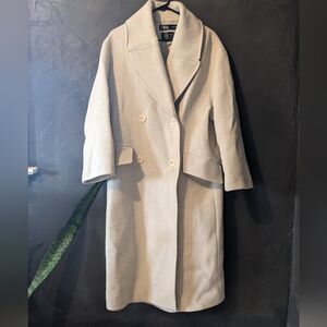 Zara Double-Breasted Manteco Wool Blend Coat